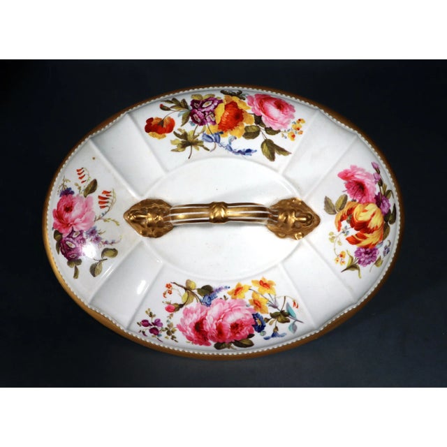 Derby Porcelain Large Flower-Painted Soup Tureen, Cover and Stand With Gilt Lion Masks and Paw Feet, Circa 1815–1825 For Sale - Image 9 of 12