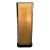 Modern Port 68 Gold Pedestal. Rectangular shape with mirrored edges. Black accents. Showroom floor sample.