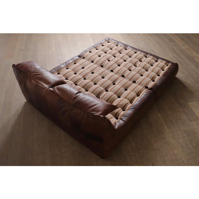 Textile Le Bambole Bed in Buffalo Leather by Mario Bellini for B&B Italia, 1970s For Sale - Image 7 of 14