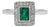 Octagon Cut Geometric Zambian Emerald Ring With Diamond Halo in Silver, Size 8.5 For Sale