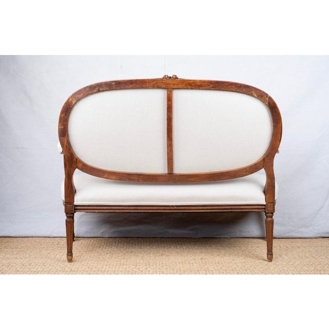 Antique French Upholstered Settee For Sale - Image 9 of 9