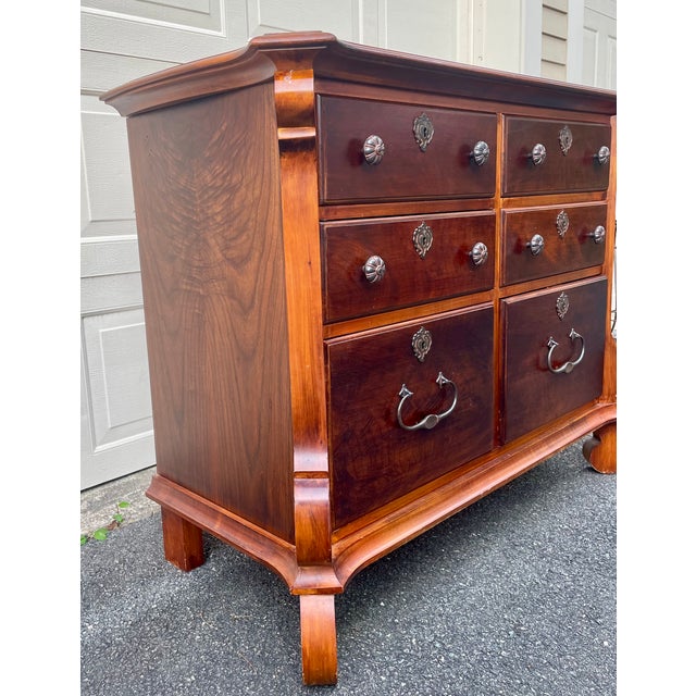 Wood Ralph Lauren Style Mahogany & Pine Romweber European Shaped Chest of Drawers or File Cabinet For Sale - Image 7 of 10