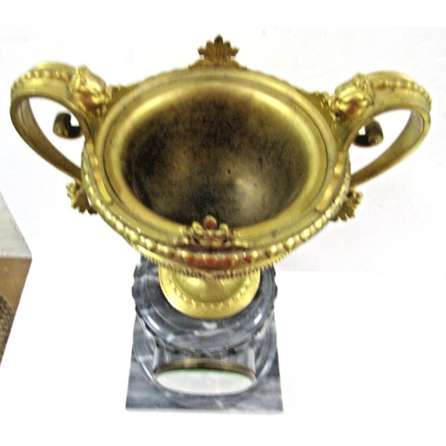 French Empire Gilt Bronze Brûle-Parfum Onyx Columnar Mantle Clock, Early 19th C. For Sale - Image 13 of 16