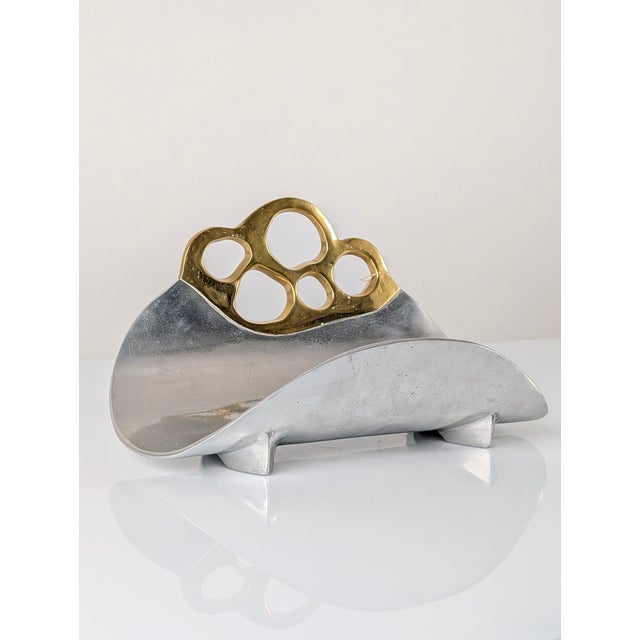Vintage Log Rack in Aluminum and Brass by David Marshall, Spain, 1980s For Sale - Image 11 of 13