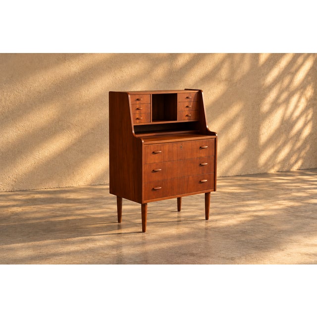 Brown Vintage Danish Secretary Desk, 1960s For Sale - Image 8 of 8