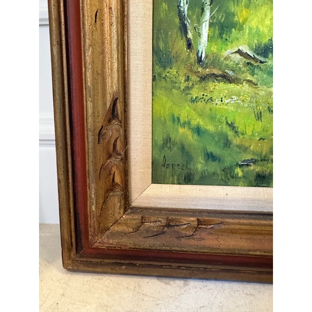 Vintage Large Framed Aspen Creek Landscape Signed Oil Painting For Sale - Image 13 of 18