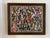Vintage 1960’s Mid Century abstract Haitian folk art painting on canvas. Illegible signature to the lower right, see...