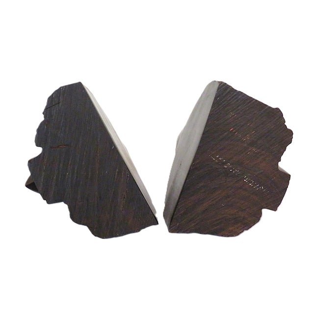 Mid-Century Modern Pair of Carved Ironwood Eagle Bird Bookends Sculptures Mid Century Modern For Sale - Image 3 of 4