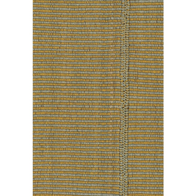 2010s Rug & Kilim’s Contemporary Kilim Rug in Mustard With Sky Blue Stripes For Sale In New York - Image 6 of 8