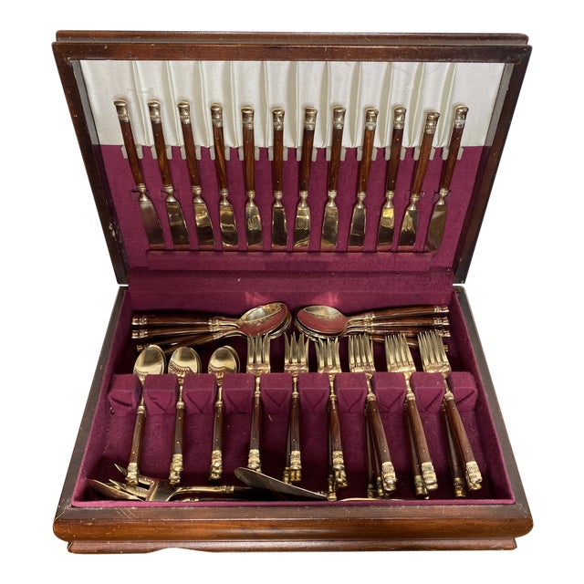 Vintage MidCentury Modern Flatware Silverware Set 64 Pieces Chairish