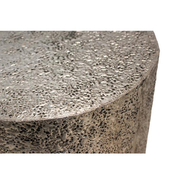 Wood Side Table Silver and Black Modern For Sale - Image 7 of 12
