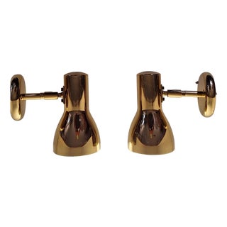 Vintage Wall Spotlights in Gold-Colored Metal, 1980s, Set of 2 For Sale