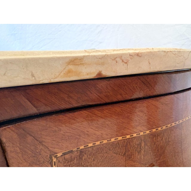 Vintage French Louis XVI Style Bombay Chest With Marble Top For Sale - Image 18 of 18