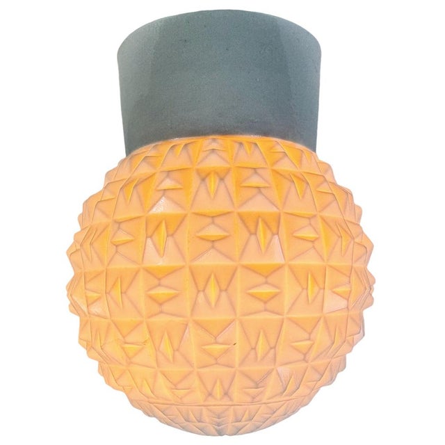 White Vintage White Porcelain Ceiling Light, 1970s For Sale - Image 8 of 9