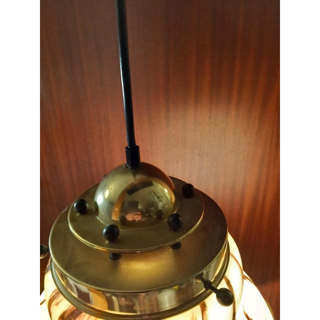 Pendant Lamp in Brass and Glass from Peill & Putzler For Sale - Image 6 of 10