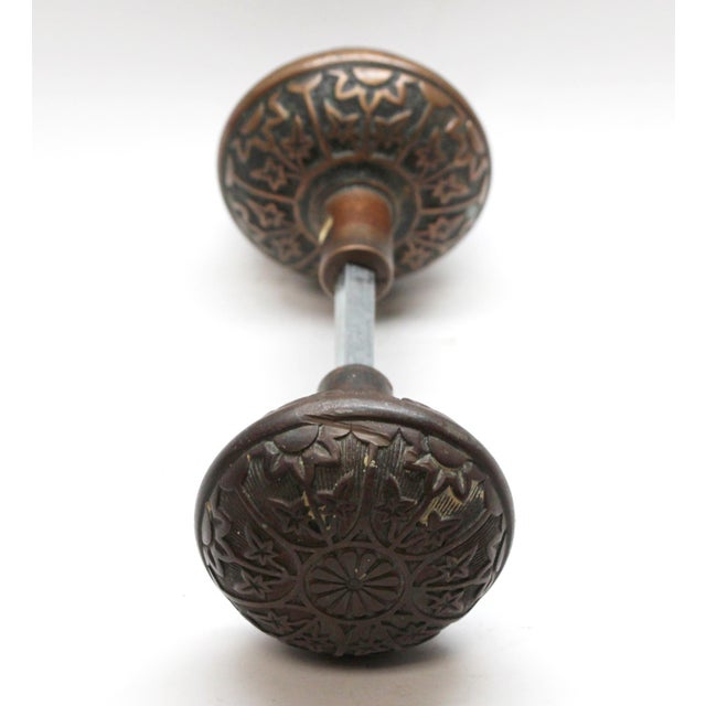 Antique Sargent Bronze Entry Door Knobs For Sale - Image 4 of 5