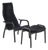 Set of Vintage Black Sheepskin Lamino Lounge Chair and Ottoman by Yngve Ekström for Swedese For Sale