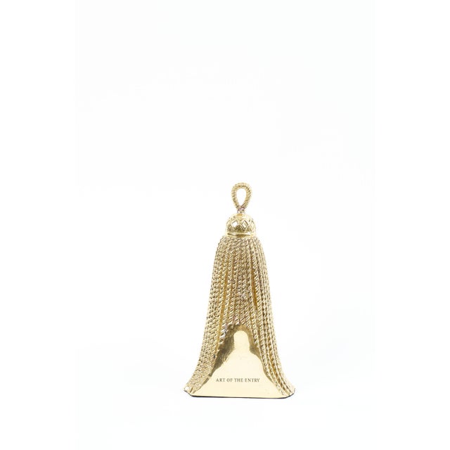 Traditional Brass Tassel Door Stopper For Sale - Image 3 of 11