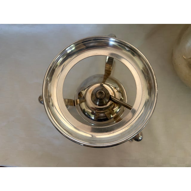 1950s 1950s Mid Century Modern Silver Plate Fondue Pot Warmer For Sale - Image 5 of 11