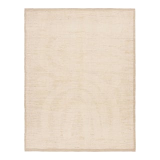 Rug & Kilim’s Modern Textural Rug in Beige and Cream with Ribbed Patterns - 12x16 For Sale