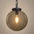 Mid-Century Modern 1970s Mid Century Modern Smoked Glass Globe Pendant Light, Black Metal, Ceiling Fixture For Sale - Image 3 of 13