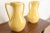 Robinson Ransbottom Pottery Co. Robinson Ransbottom of Roseville Arts & Crafts Large Yellow Glazed Handled Art Pottery Jugs or Vases, Pair For Sale - Image 4 of 13