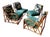 1950's Heywood Wakefield 4 Pc Rattan Bamboo Sofa & Chair Set For Sale