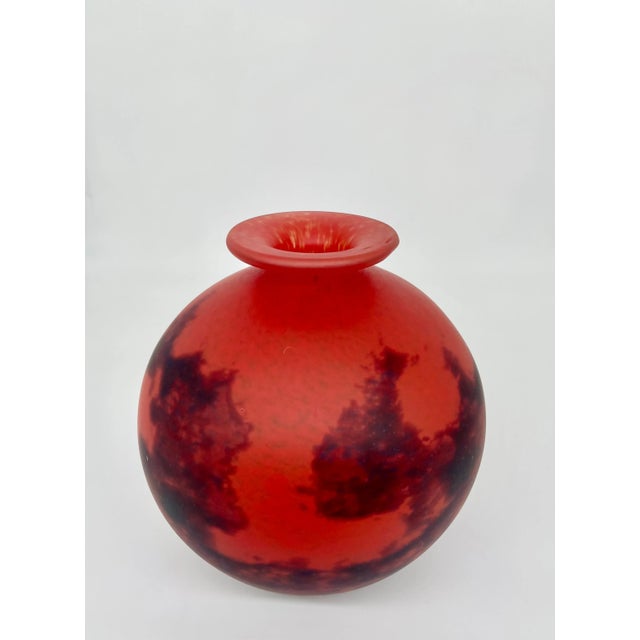 Glass 1920s Muller Frères Luneville, France, Art Nouveau Glass Vase For Sale - Image 7 of 9