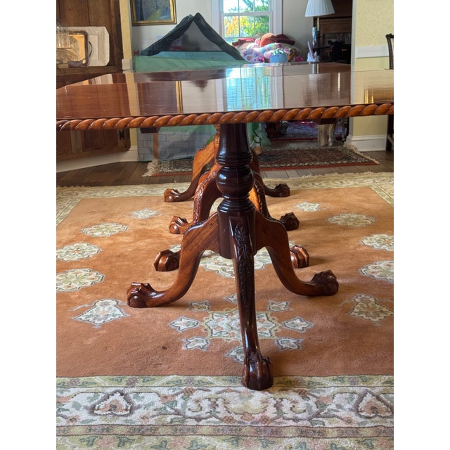 Antique English Mahogany Dining Table & 14 Chairs, Expands to Seat 14 For Sale - Image 18 of 18