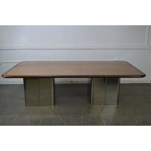 Milo Baughman Mid Century Modern Large Burl Wood Double ...