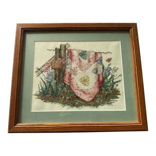 Vintage Framed Needlework For Sale