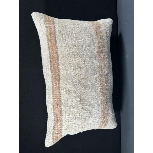 Turkish Hemp Pillow Cushion Natural Beige Rust Pillow Cushion Cover 16" x 24" #30155 Enhance your home decor with our...