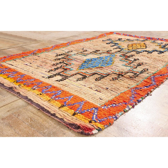 Apricot Vintage Azilal Boucherouite Moroccan Rug, 05'00 X 08'04 For Sale - Image 8 of 10
