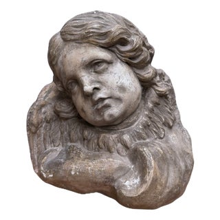 Stone Cherub Head, 1750-1780 For Sale