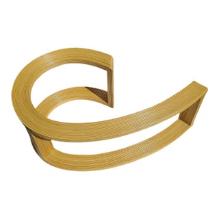 Pencil Reed Swish Coastal Coffee Cocktail Table Base in the Style of Gabriella Crespi For Sale