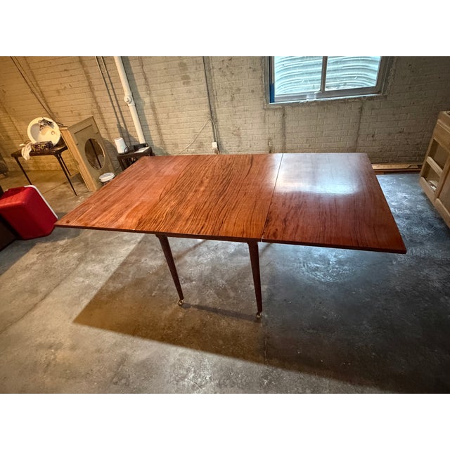 Vintage MCM Danish Rosewood Drop Leaf Dining Room Table Mid Century Modern For Sale - Image 10 of 14
