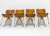 Curved Wooden Chairs with Brass Legs, 1970, Set of 4 For Sale - Image 6 of 18