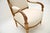 Cream Antique French Carved Giltwood Armchair, 1860s For Sale - Image 8 of 11