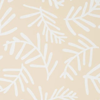 Sample - Schumacher X Caroline Z Hurley Tiah Cove Wallpaper in Ivory on Natural For Sale