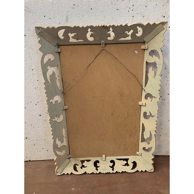 Wood Carved and Openwork Patinated Wooden Mirror, 1900s For Sale - Image 7 of 8
