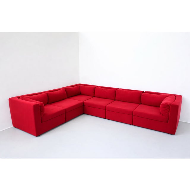 Mid-Century Modern 1980s Attributed to Milo Baughman for Thayer Coggin 6-Piece Modular Sectional Sofa For Sale - Image 3 of 4