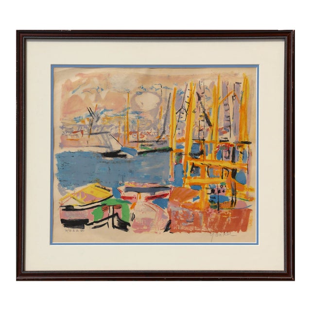 Marina, Jacques Yankel Lithograph on Richard De Bas, Signed and Numbered in Pencil For Sale