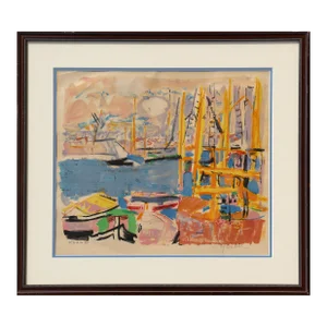 Marina, Jacques Yankel Lithograph on Richard De Bas, Signed and Numbered in Pencil