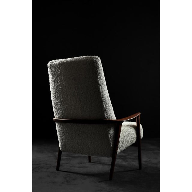 Mid-Century Modern Mid-Century Scandinavian Modern White High Teak Armchair from Bröderna Andersson, 1960s For Sale - Image 3 of 18