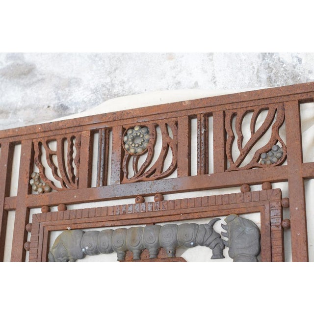 Metal and Bronze Ironwork Entrance Door by Charles Piguet Lyon, 1919 For Sale - Image 9 of 18