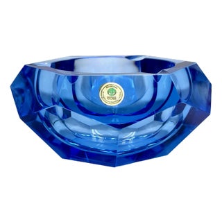 Art Deco Crystal Ashtray from Lausitzer Glas, 1930s For Sale