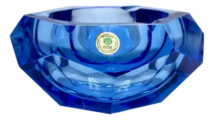 Art Deco Crystal Ashtray from Lausitzer Glas, 1930s