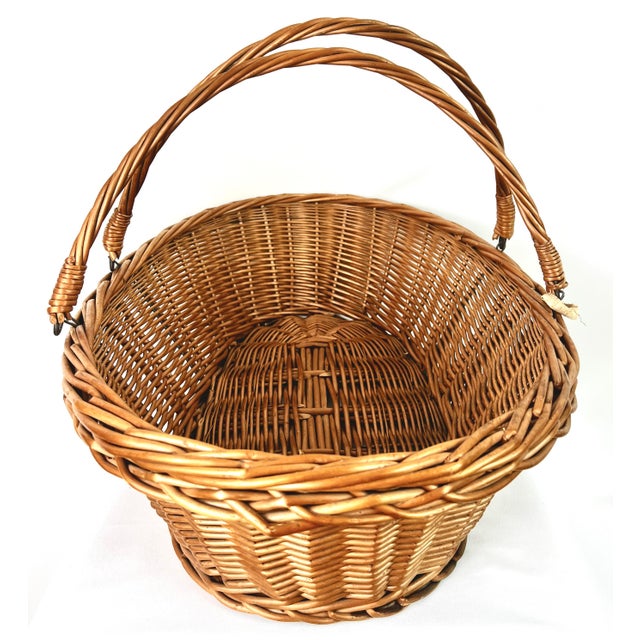 This authentic antique French market basket dates to the late 19th or very early 20th century and exemplifies traditional...