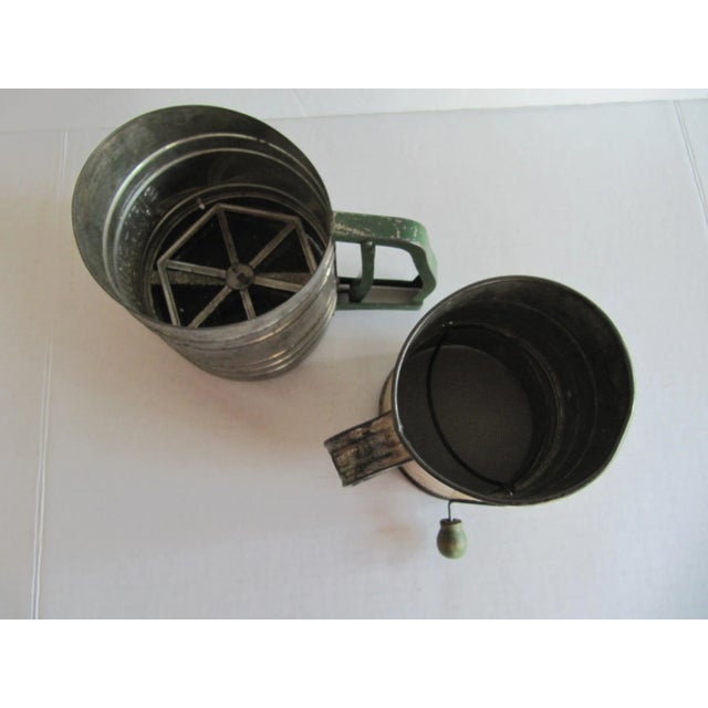 Farmhouse Vintage Flour Sifters- a Pair For Sale - Image 3 of 8