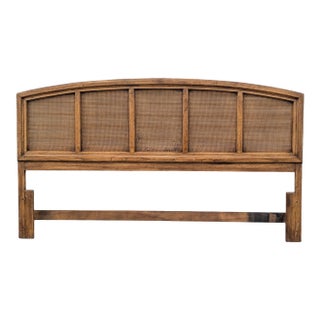Vintage Thomasville Woven Rattan King Headboard For Sale